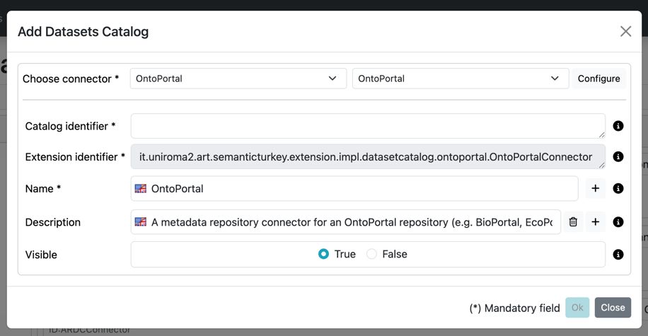 Dataset catalogs: Create