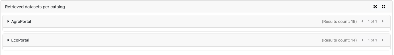 Dataset catalogs: Search results